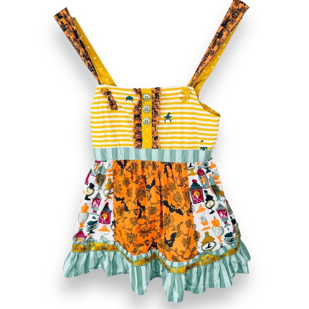 Matilda Jane TRICK OR TREAT Halloween Print Apron Tunic Top 6